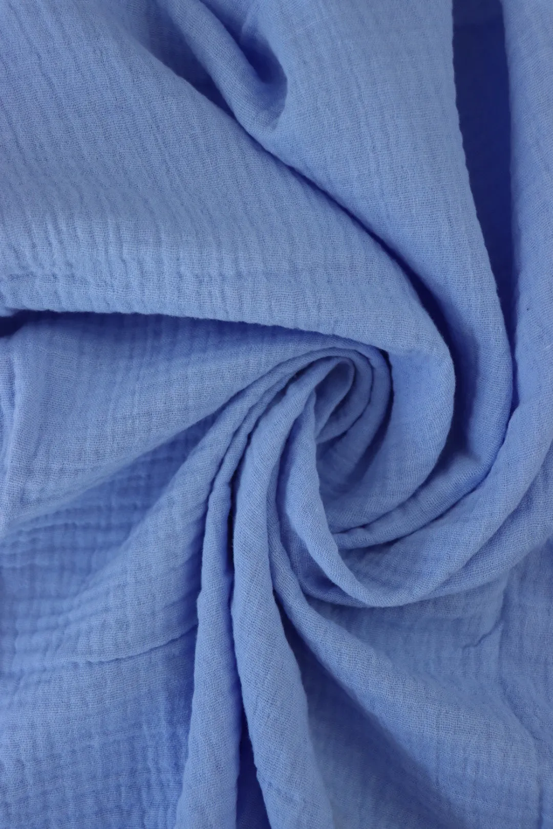 6YD 22IN REMNANT; Periwinkle Cotton Double Gauze