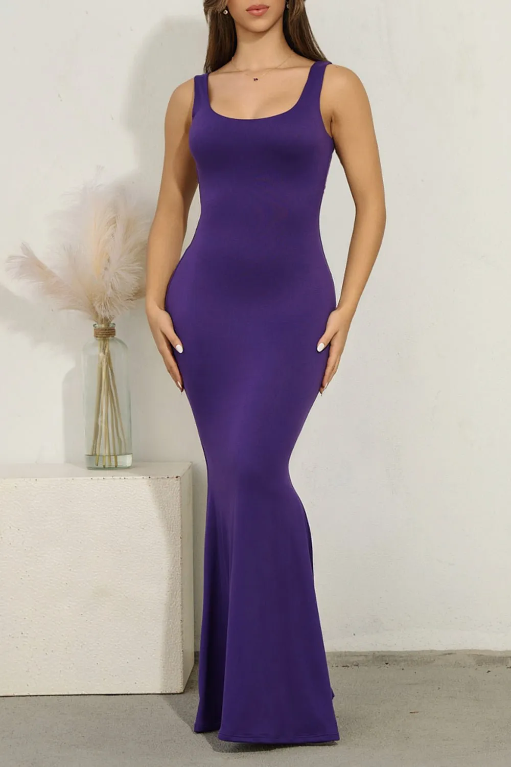 Amethyst Sleeveless Mermaid Maxi Dress