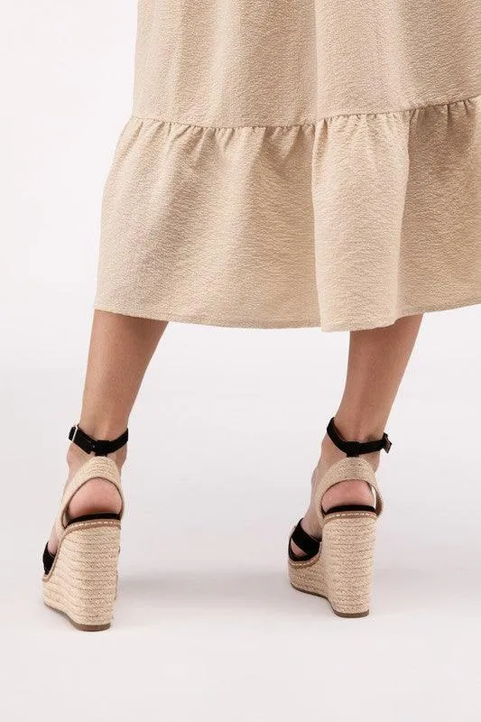 Ankle Strap Espadrille Platform Wedge Sandals