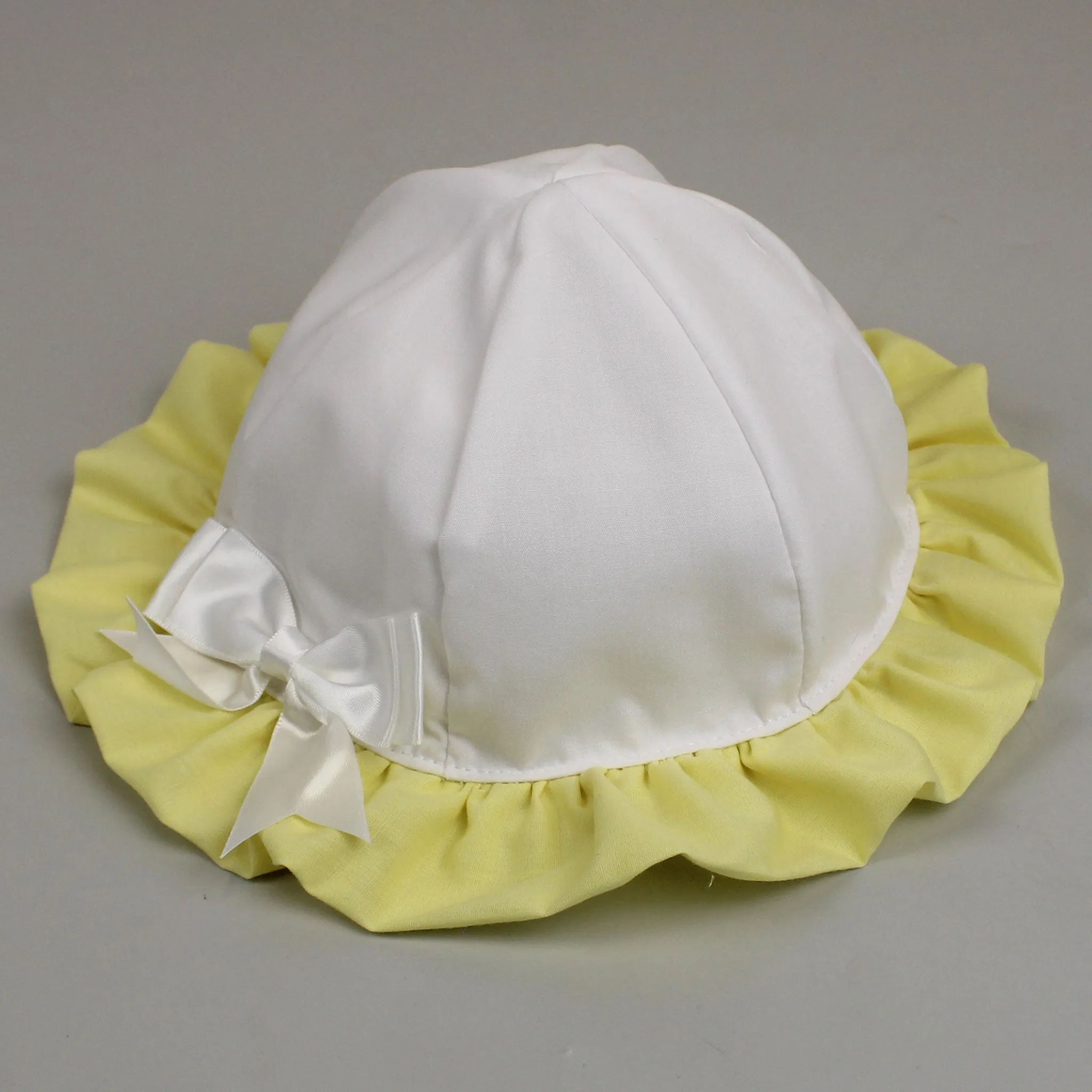 Baby Girls Sunhat - White and Lemon