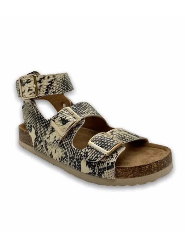 Bork 72 Beige Snake Sandals