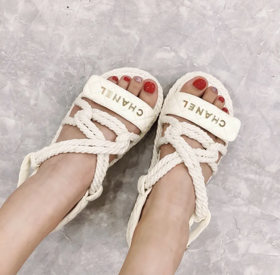 CHANEL ESPADRILLE ROPE SANDALS