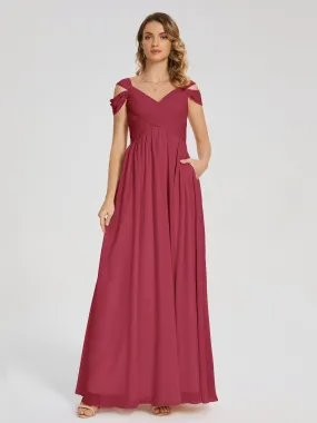 Cinnamon Rose Bridesmaid Dresses Charlee Flowy Split Chiffon Bridesmaid Dresses