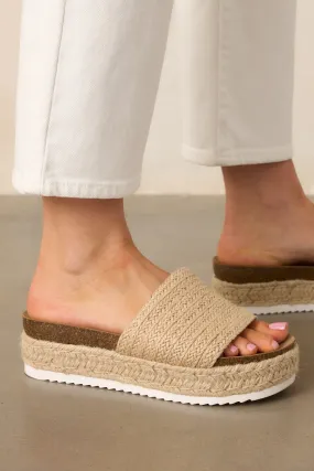 Coastal Serenity Natural Espadrille Platform Sandals