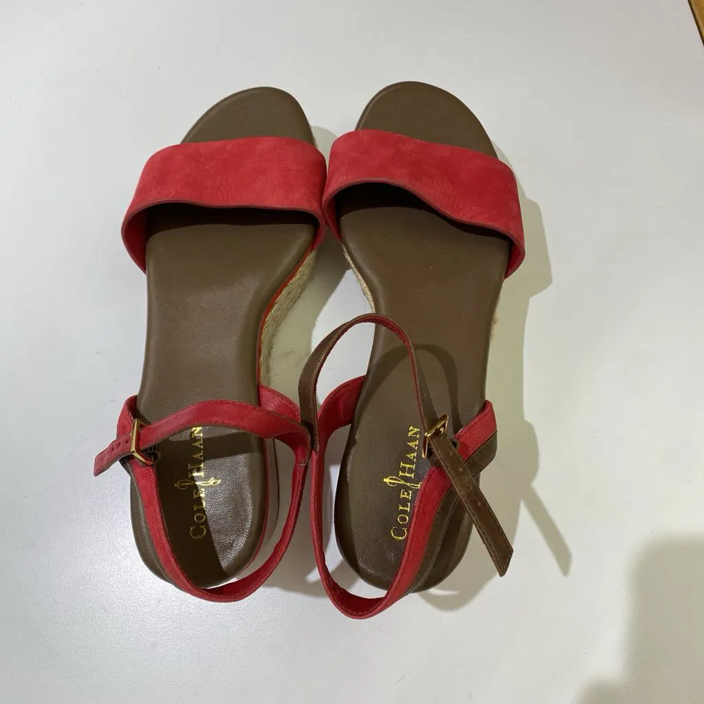 Cole Haan patent/suede espadrille platform sandals 6.5