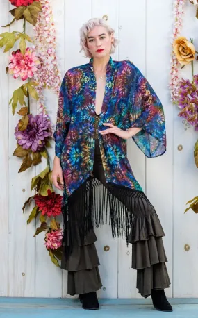 Coral Swirl Tie Dye Kimono Warrior Within