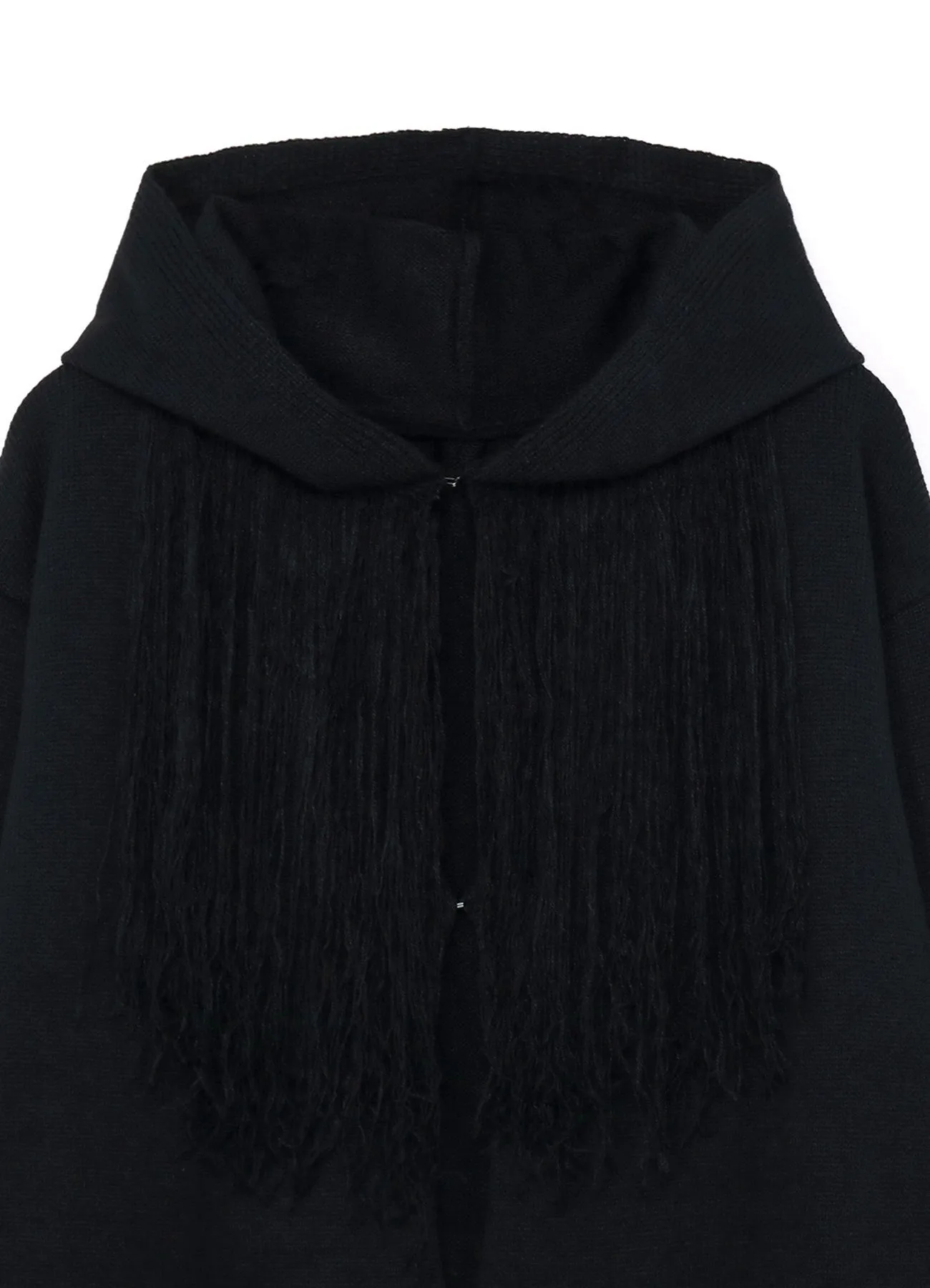 CORPILON BULKY WOOL FRINGE KNIT PARKA