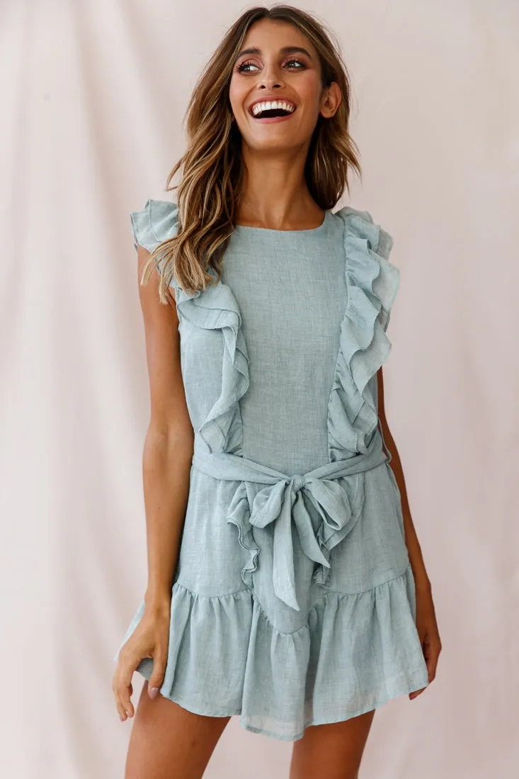 Easy Breezy Sleeveless Swing Dress Sage