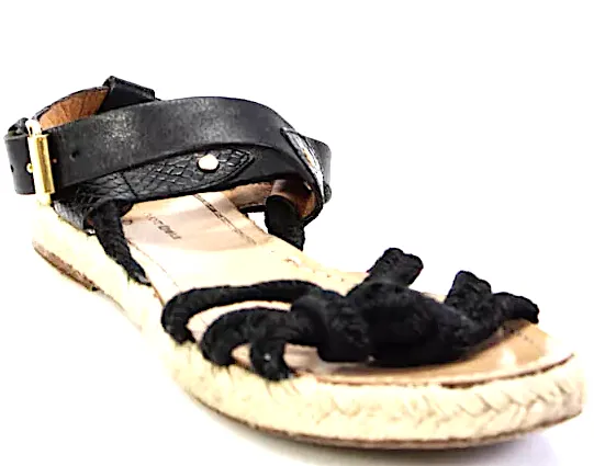 Etoile Isabel Marant Paris. Black Strappy Knotted Ankle Strap Sandals Size:10