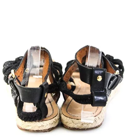 Etoile Isabel Marant Paris. Black Strappy Knotted Ankle Strap Sandals Size:10