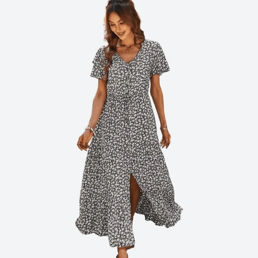 Floral Print Maxi Relaxed Fit Dresses