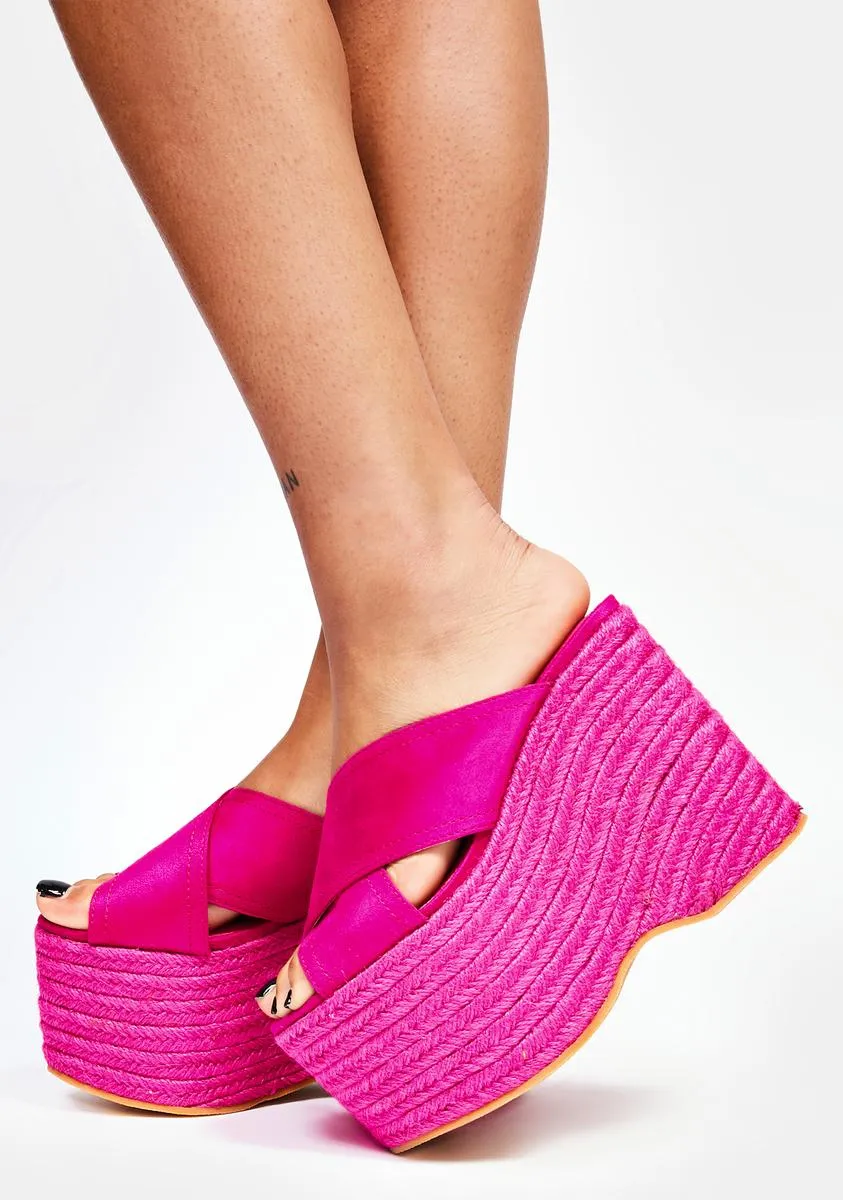 Fuchsia Bannah Platform Sandals