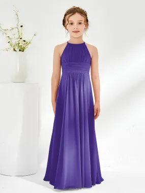 Halter Chiffon Junior Bridesmaid Dresses Regency