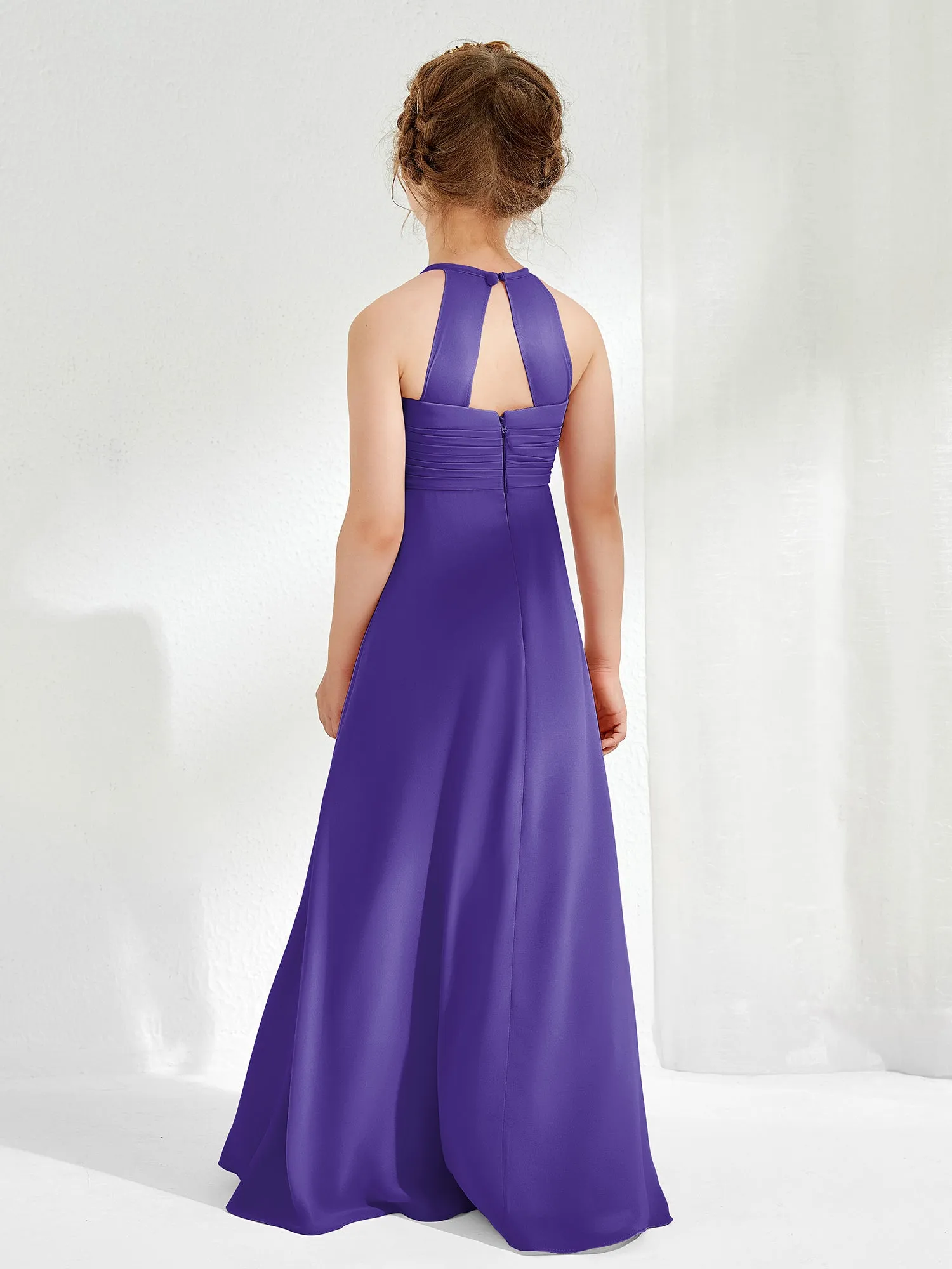 Halter Chiffon Junior Bridesmaid Dresses Regency