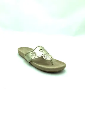 Jack Rogers Sandal Gold Leather Soft Pad Size: 9.5