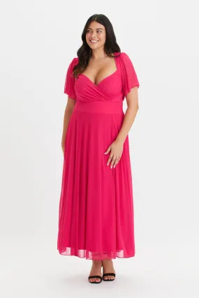 Kemi Pink Bolero Wrap Bodice Maxi Gown