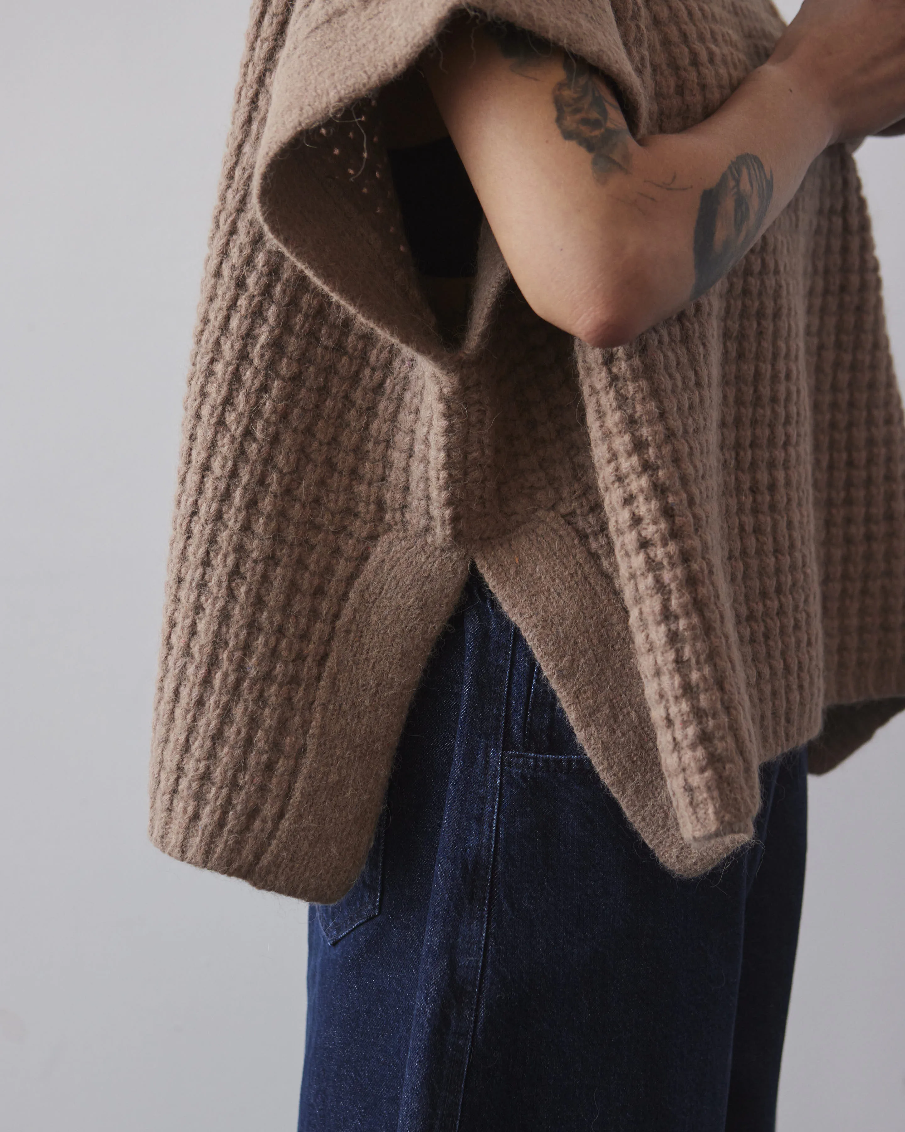 Lauren Manoogian Waffle Poncho, Cork