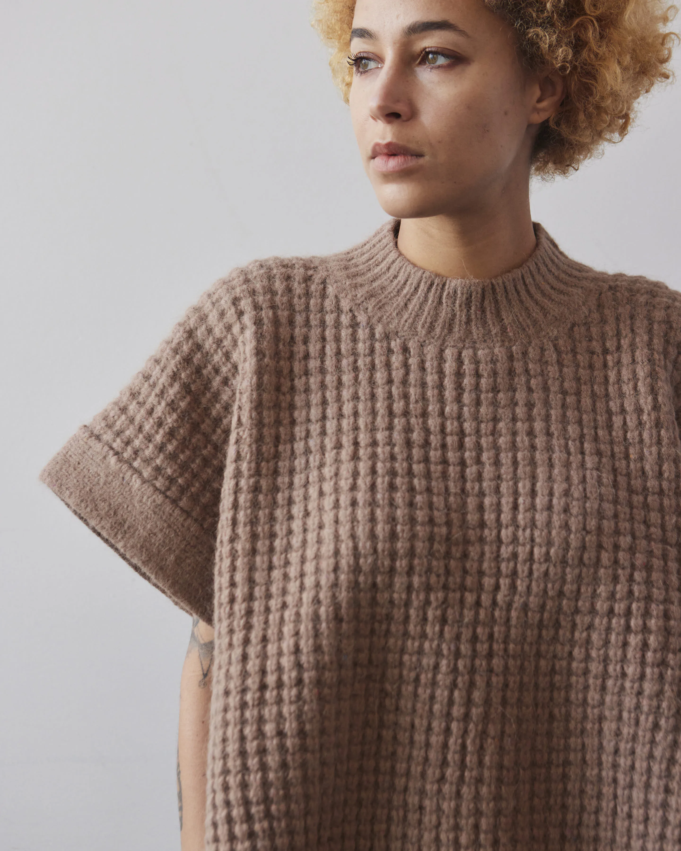 Lauren Manoogian Waffle Poncho, Cork