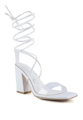 London Rag High Cult Strappy Tie-Up Block Heels