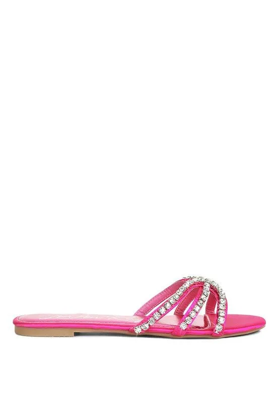 London Rag Mezzie Dimante Strap Flat Sandals