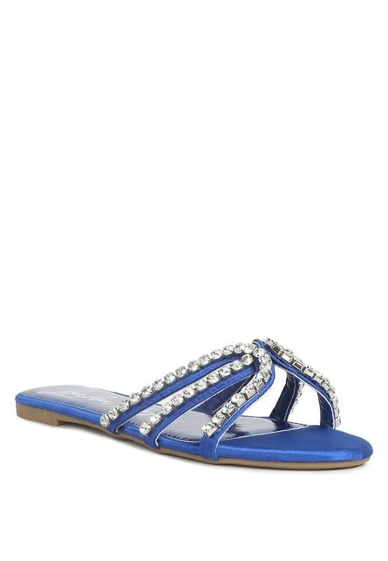 London Rag Mezzie Dimante Strap Flat Sandals