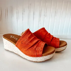 Marie Wedge Sandal - Rust