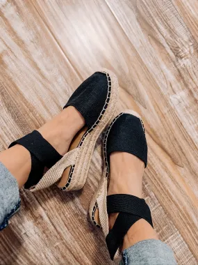 Miya Espadrille Sandals - Black