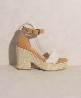 OASIS SOCIETY Riley - Tan Brown Espadrille Platform Sandals