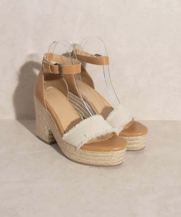 OASIS SOCIETY Riley - Tan Brown Espadrille Platform Sandals