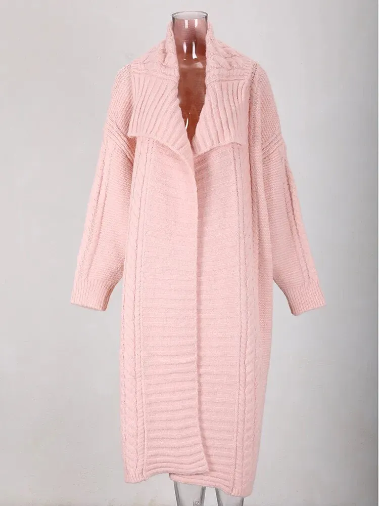 Pre Order:  Buttonless Loose Fit Knit Cardigan