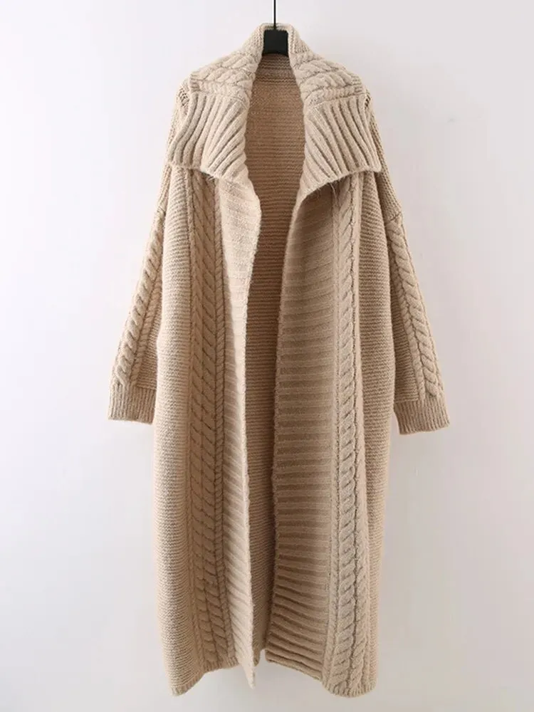 Pre Order:  Buttonless Loose Fit Knit Cardigan