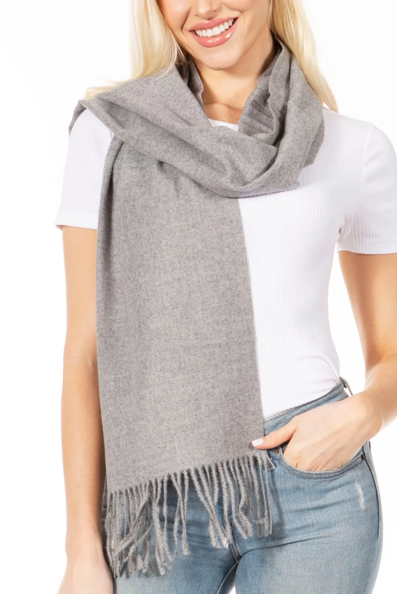 Sakkas Iris Warm Super Soft Cashmere Feel Pashmina Shawl  / Scarf with Fringes