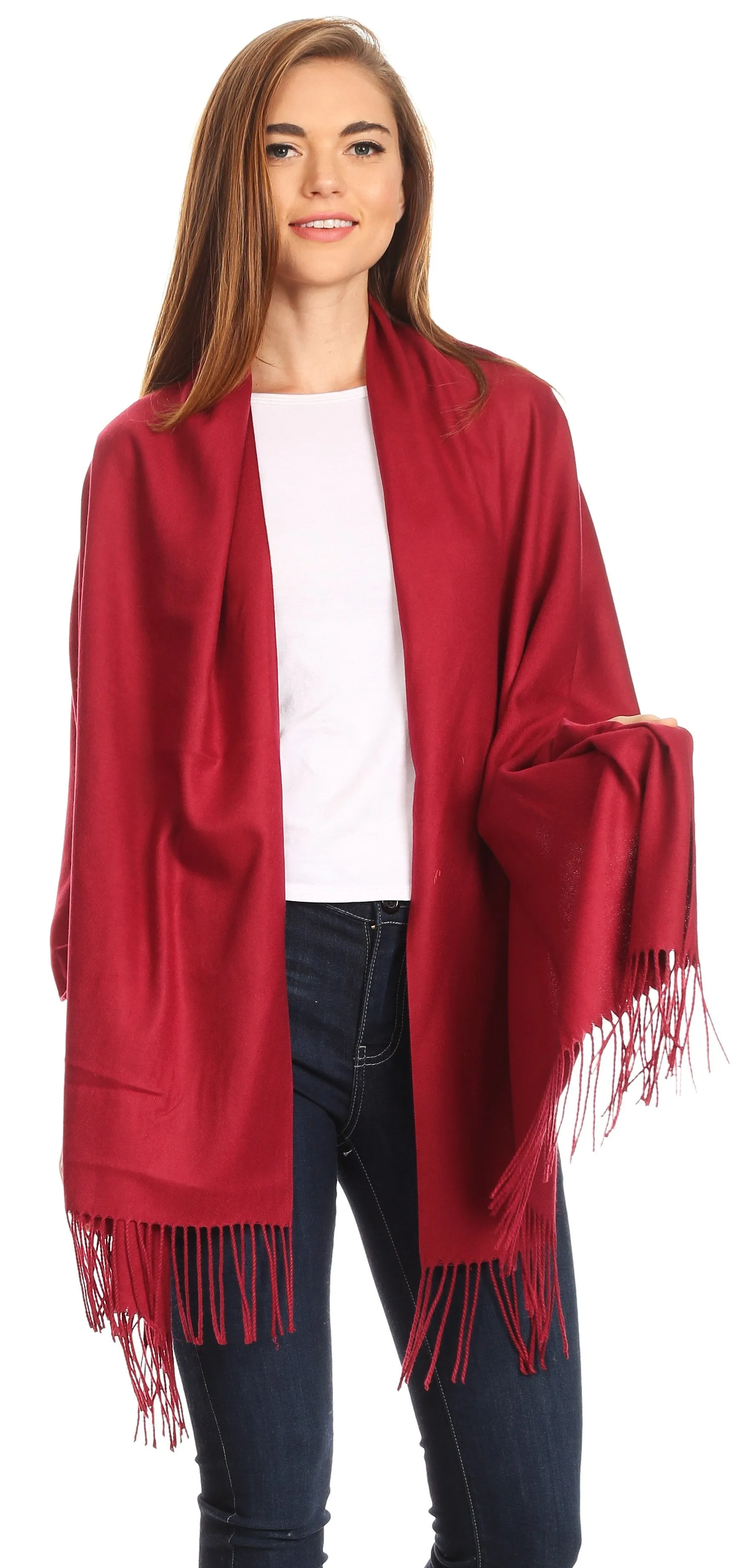 Sakkas Iris Warm Super Soft Cashmere Feel Pashmina Shawl  / Scarf with Fringes