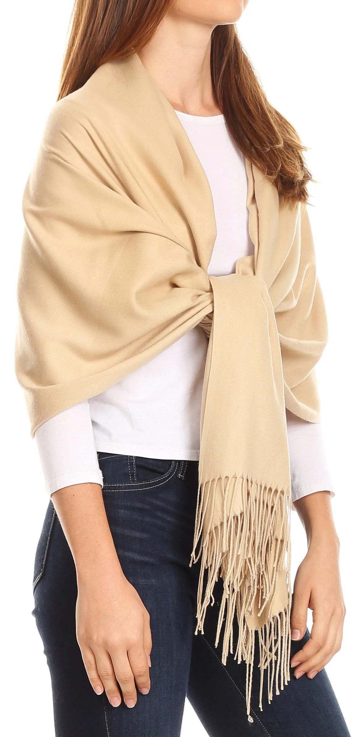 Sakkas Iris Warm Super Soft Cashmere Feel Pashmina Shawl  / Scarf with Fringes