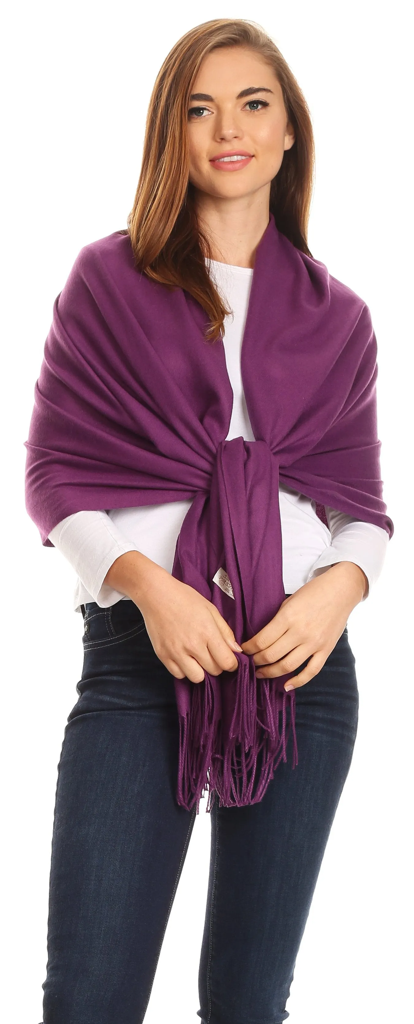 Sakkas Iris Warm Super Soft Cashmere Feel Pashmina Shawl  / Scarf with Fringes