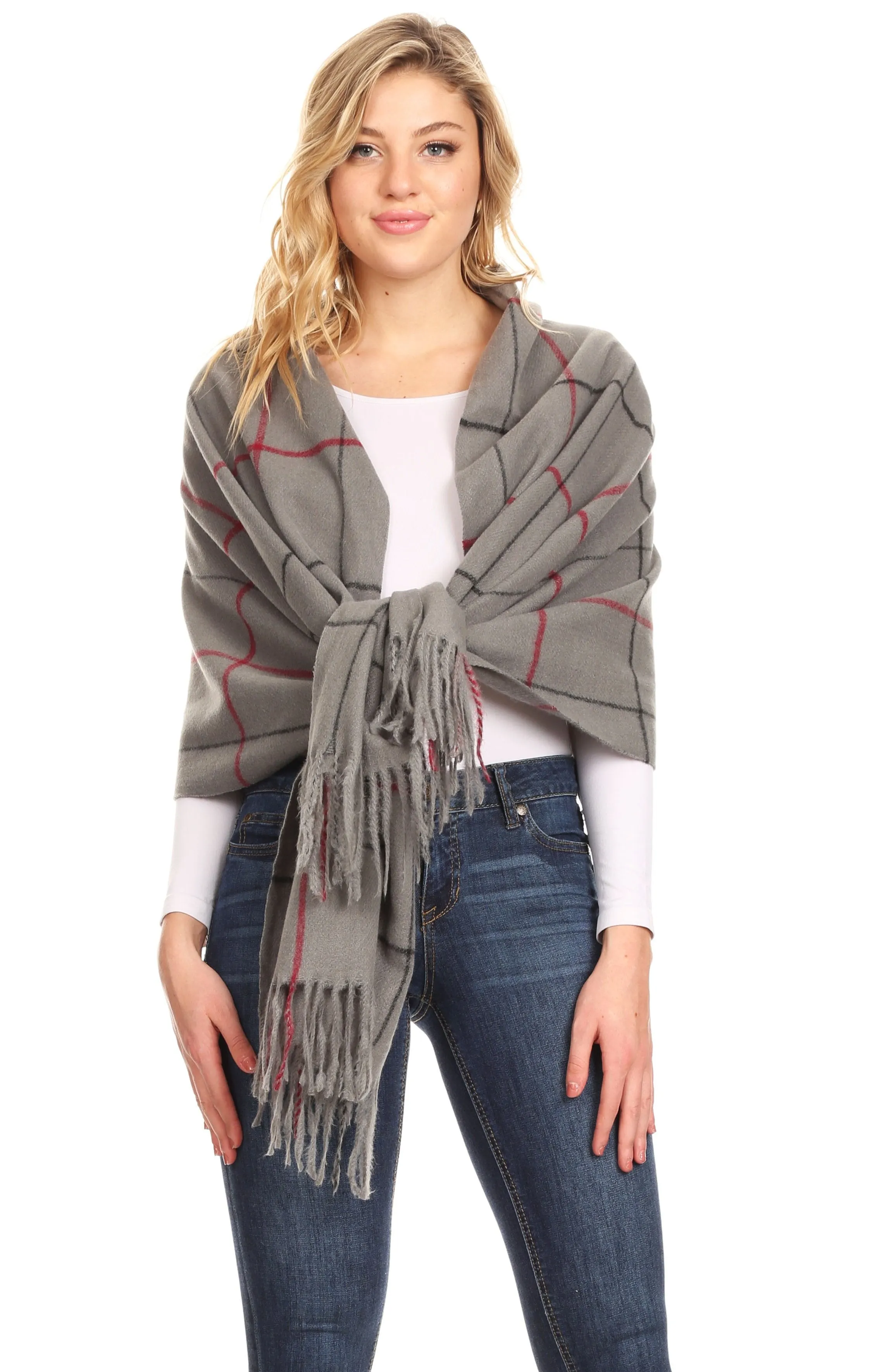 Sakkas Iris Warm Super Soft Cashmere Feel Pashmina Shawl  / Scarf with Fringes