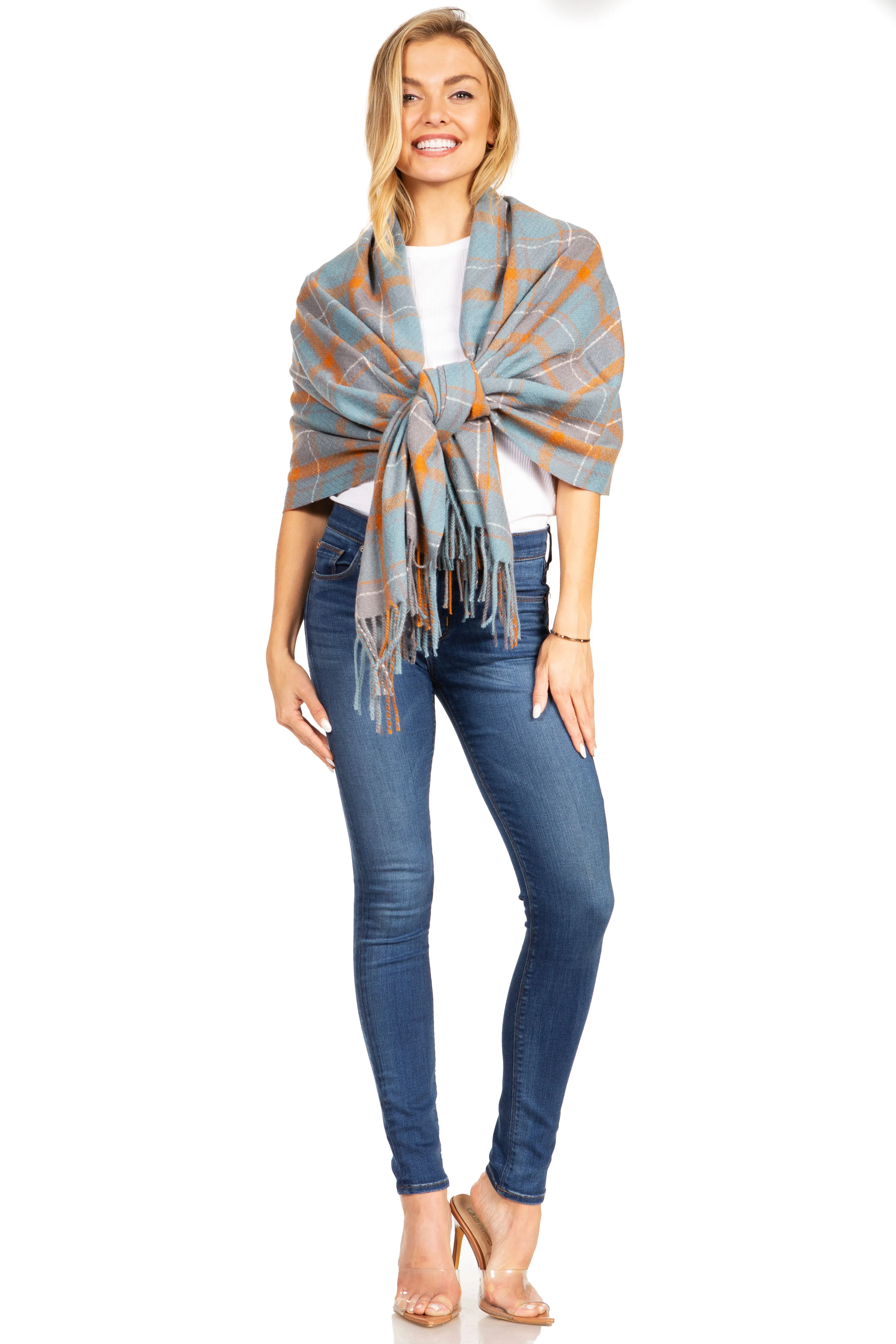 Sakkas Iris Warm Super Soft Cashmere Feel Pashmina Shawl  / Scarf with Fringes