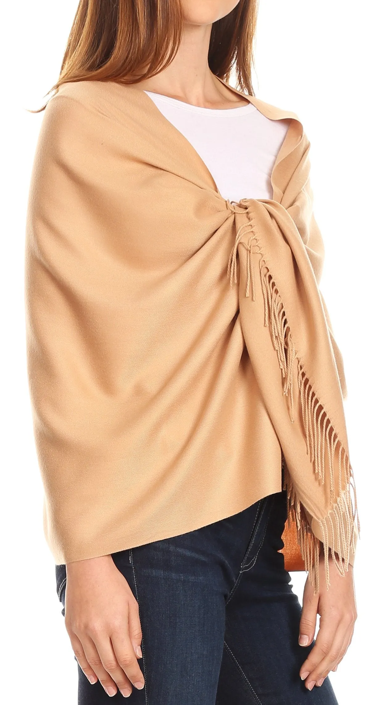 Sakkas Iris Warm Super Soft Cashmere Feel Pashmina Shawl  / Scarf with Fringes