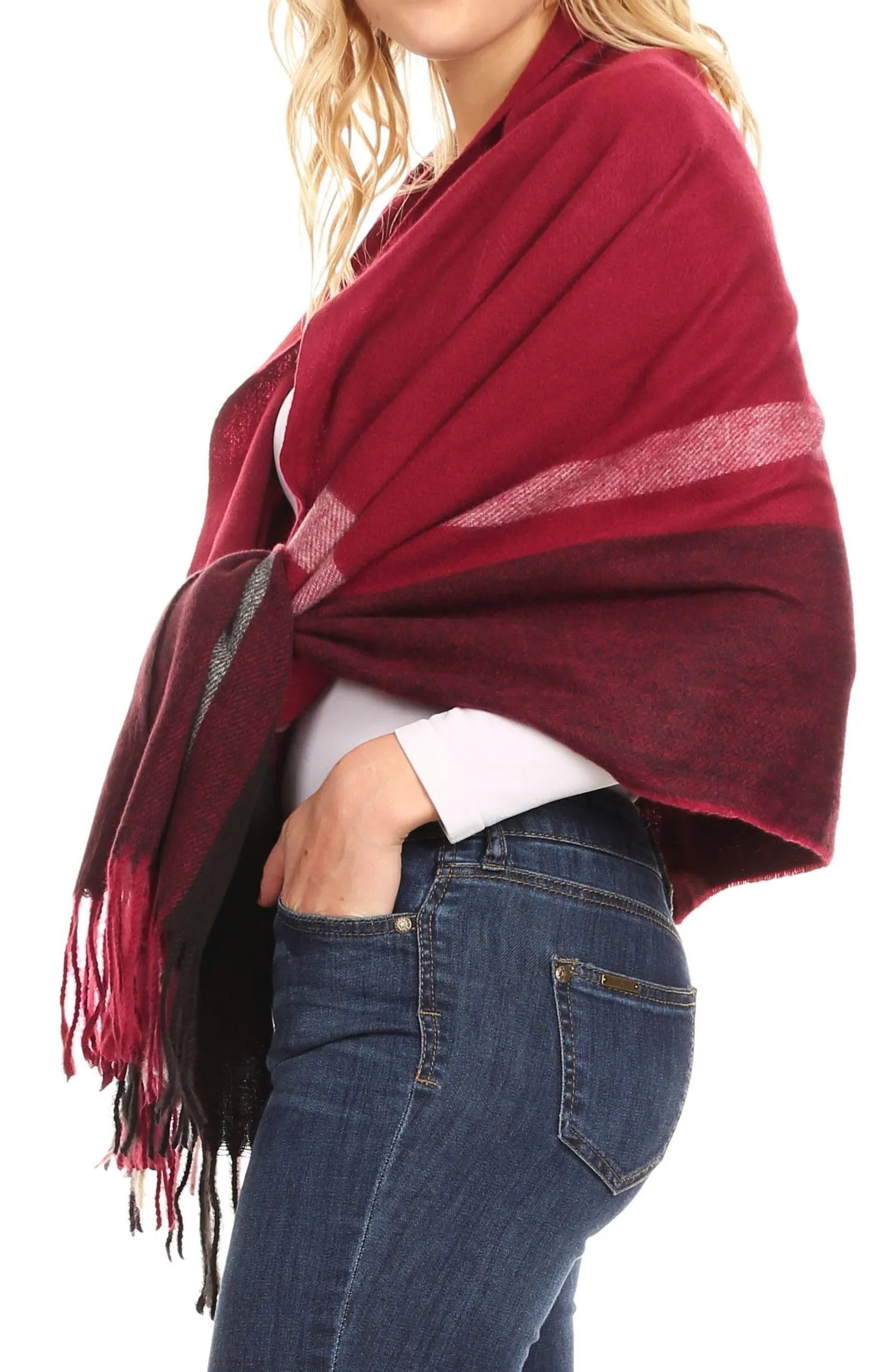 Sakkas Iris Warm Super Soft Cashmere Feel Pashmina Shawl  / Scarf with Fringes