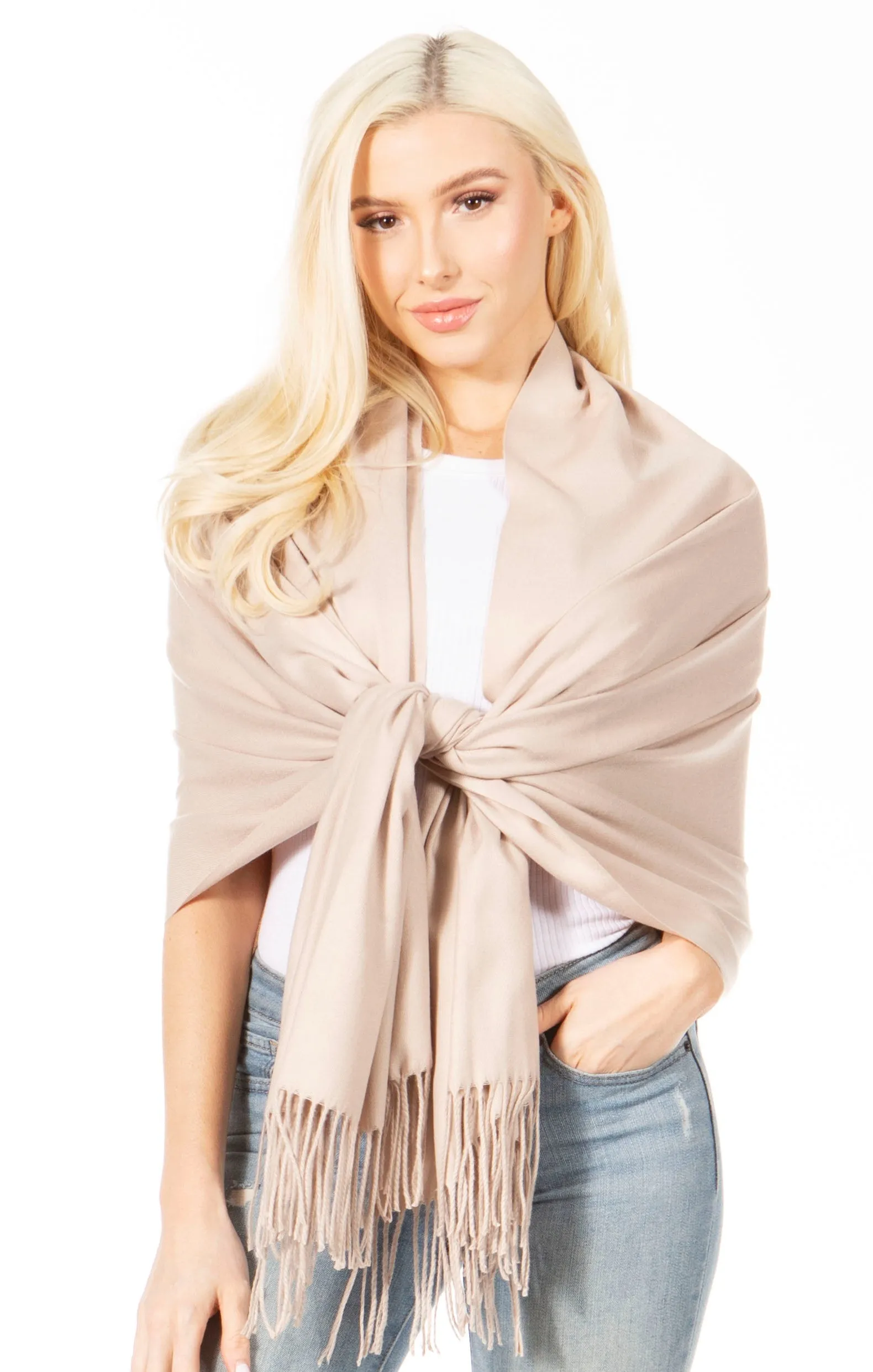 Sakkas Iris Warm Super Soft Cashmere Feel Pashmina Shawl  / Scarf with Fringes