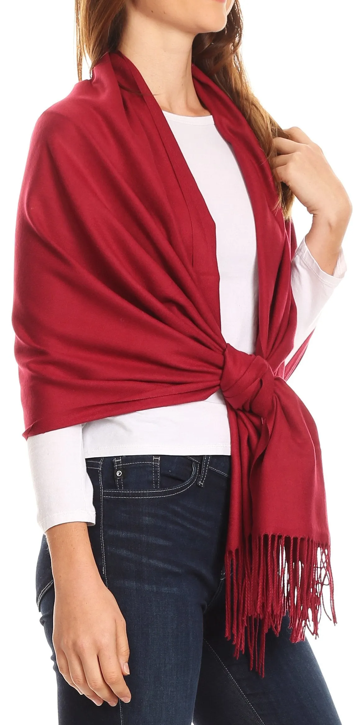 Sakkas Iris Warm Super Soft Cashmere Feel Pashmina Shawl  / Scarf with Fringes