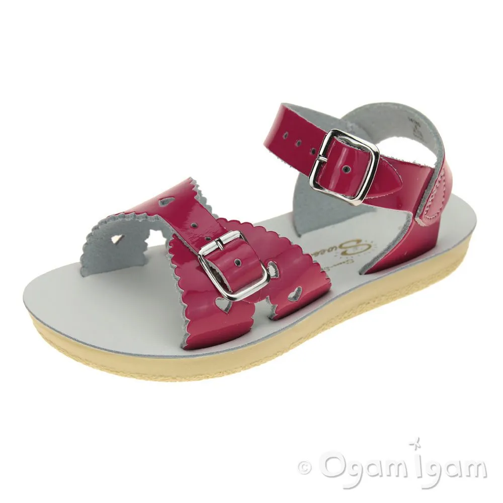 Salt-Water Sweetheart Girls Fuchsia Patent Sandal