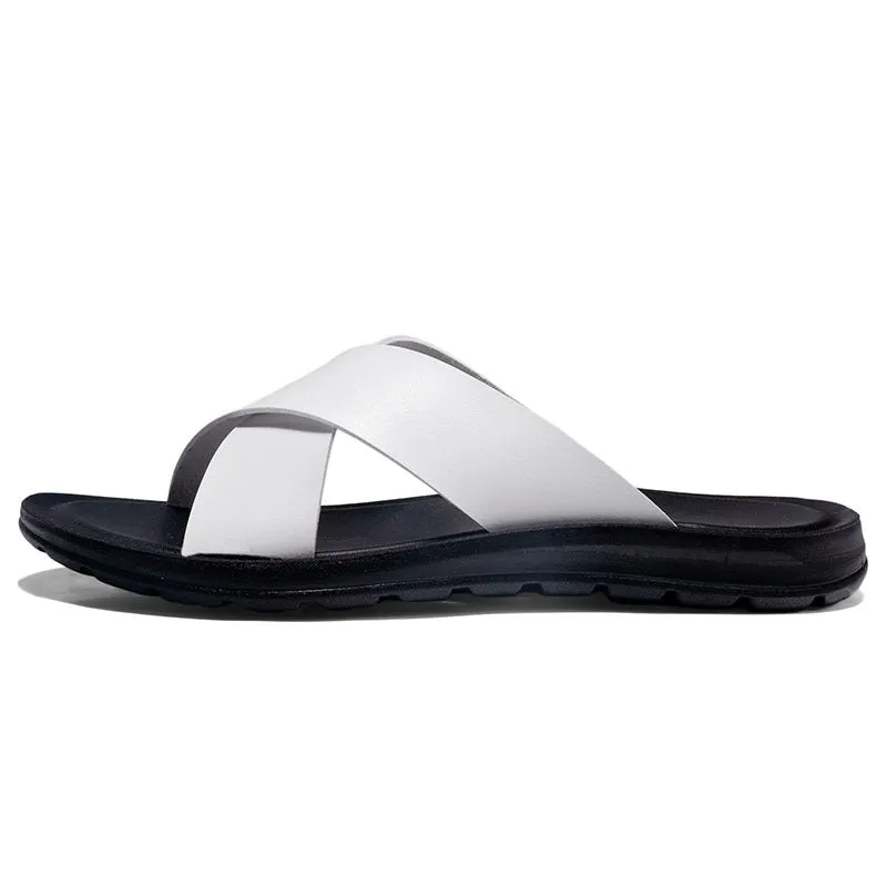 T-Buckle Sandals Men Faux Leather