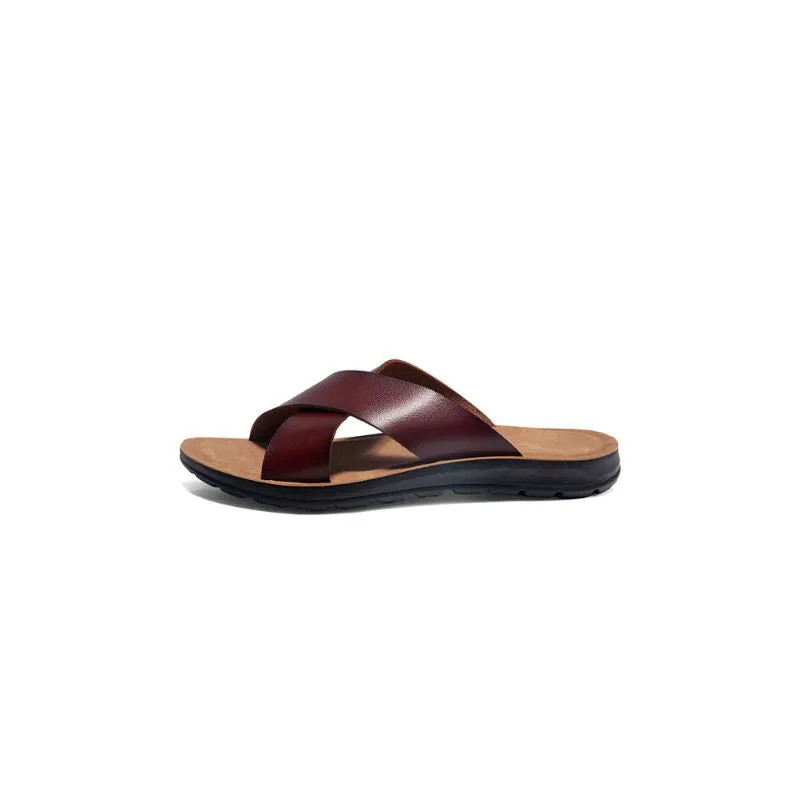 T-Buckle Sandals Men Faux Leather