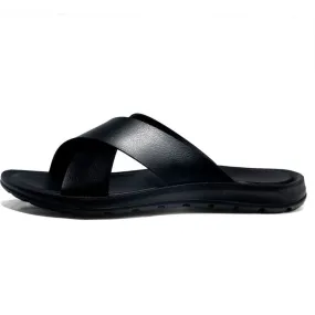 T-Buckle Sandals Men Faux Leather