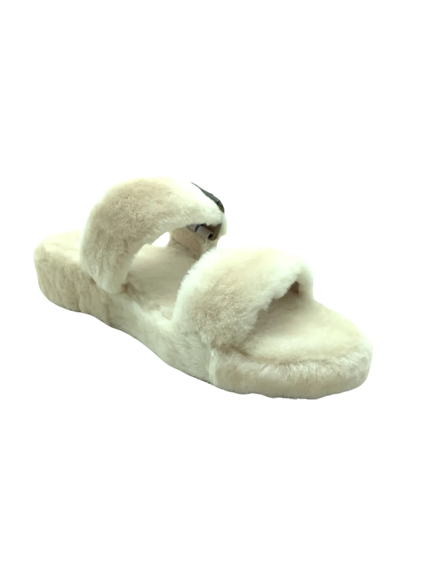 UGG Women's Sandal Natural Tan Fuzz Yeah Slipper Size: 12