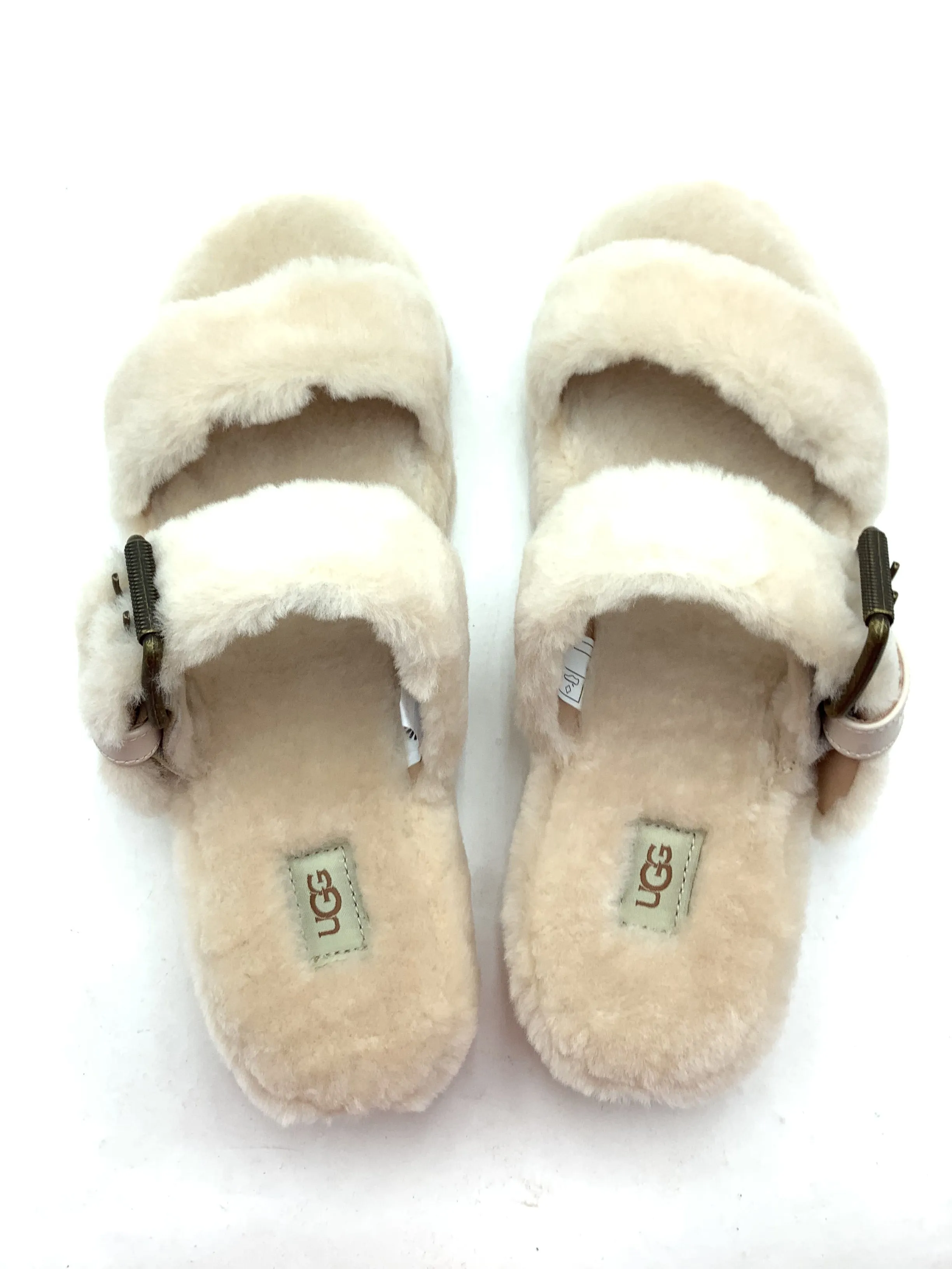 UGG Women's Sandal Natural Tan Fuzz Yeah Slipper Size: 12