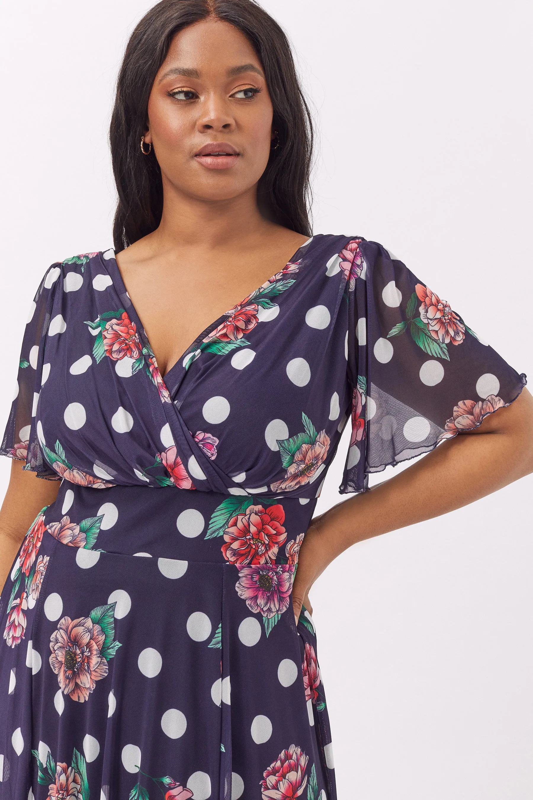 Victoria Angel Sleeve Midi Dress