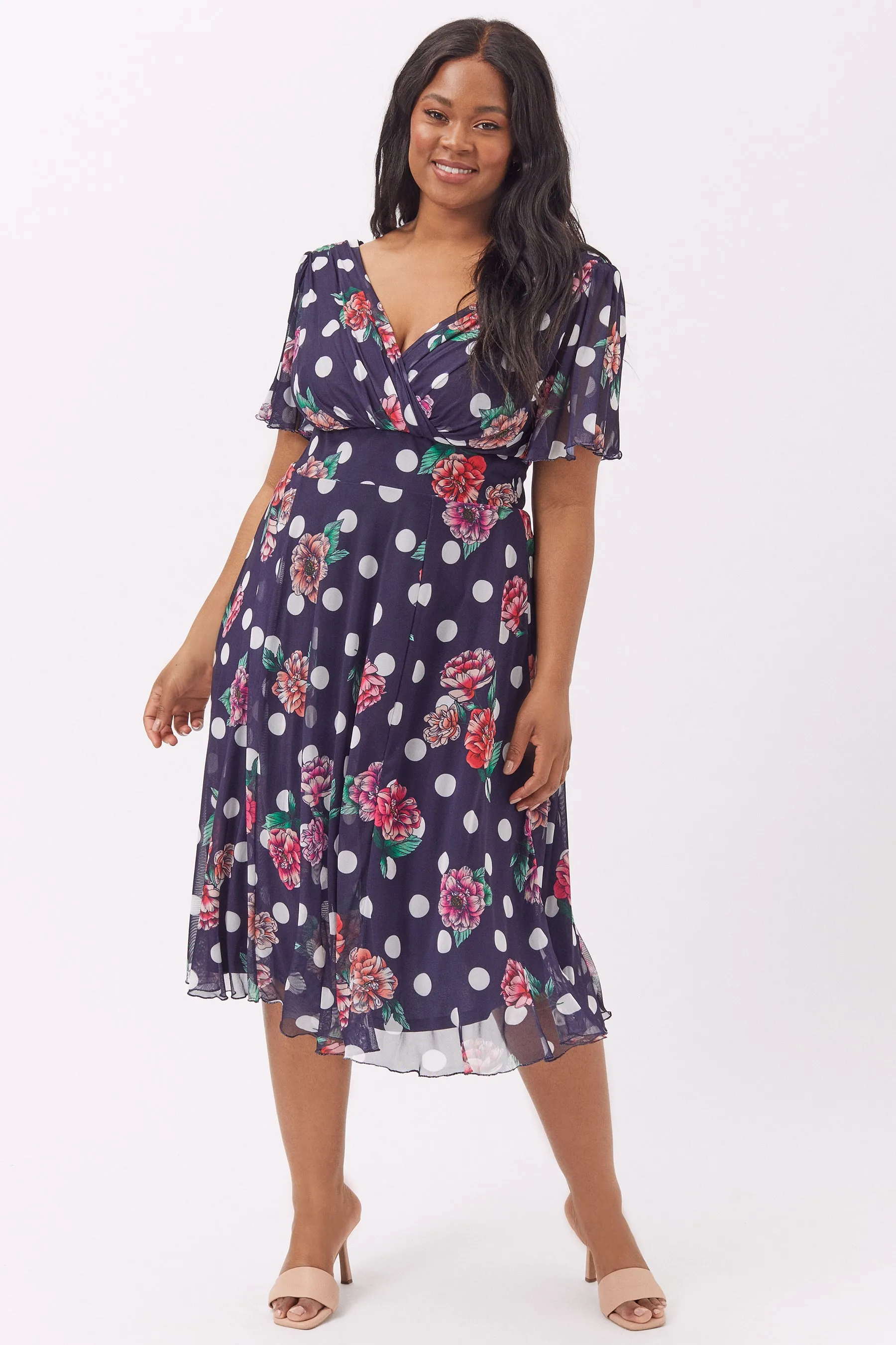 Victoria Angel Sleeve Midi Dress