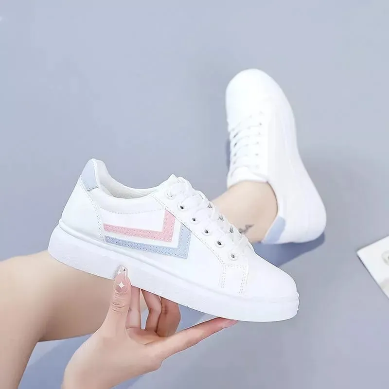 Women's White High Soled Sneaker Fashion Casual Shoes - 6617